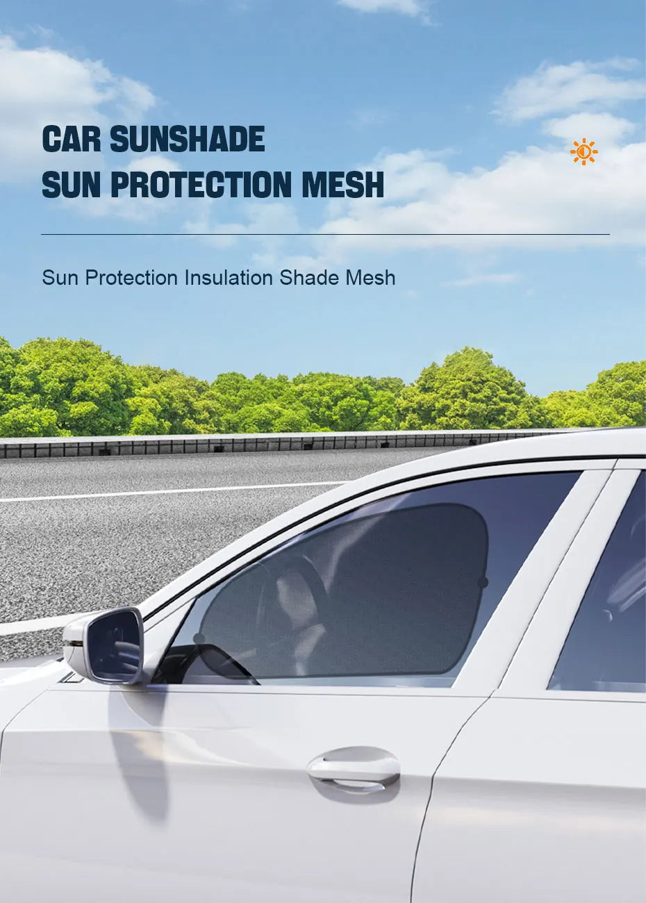 SEAMETAL 2PCS Car Window Sunshade Cover Sun Shield UV Protection Auto Front Rear Black Window Curtain Summer Car Accessories