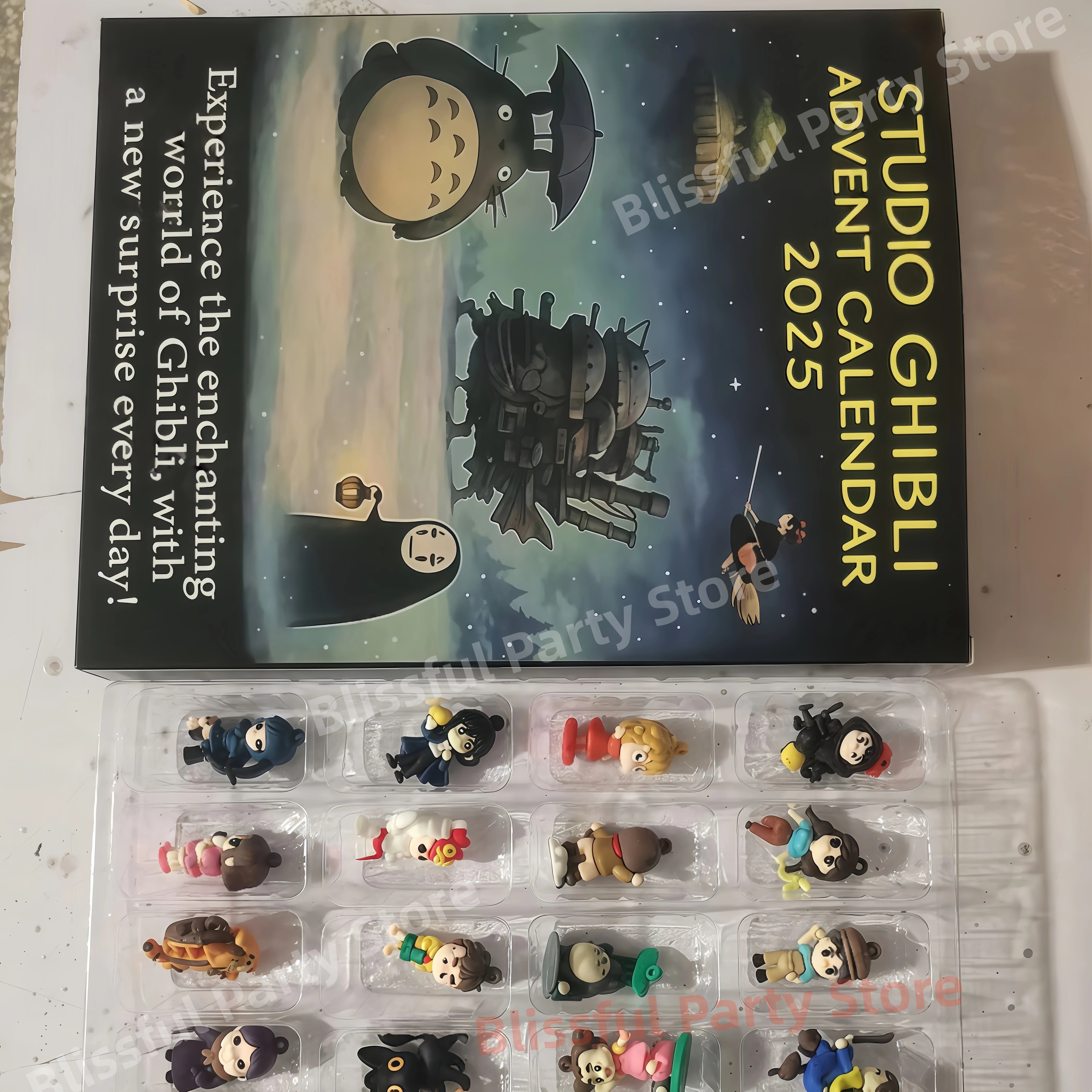 Christmas Advent Calendar 2025 3D Anime Toy Figure Collectible Items Animation Totoroed Kids Calendar Gifts Christmas Decoration