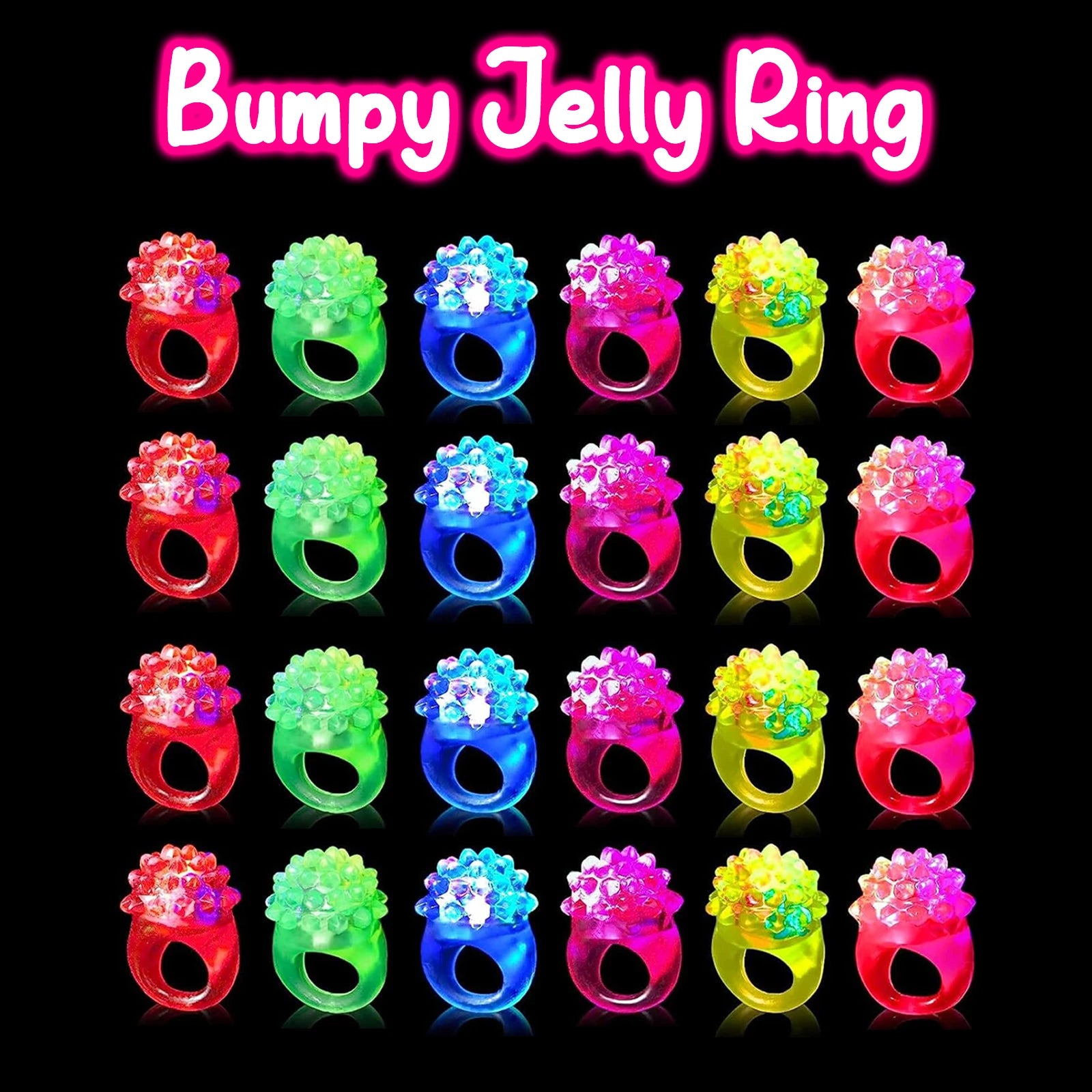30-150PCS 3D Light Up Rings Bulk Halloween Treats Toys Party Favors for Kids Non Candy Treats Glow In The Dark Party Gifts for K