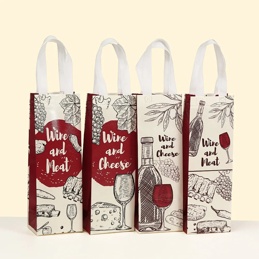 StoBag Wine Bottle Bags Gift Wrapping Bags Vintage Style Luxury Designer Bags Non Woven Packaging Bags for Sweets Party Favor Us