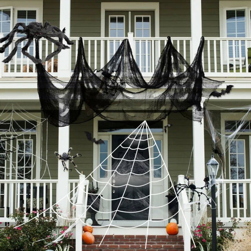 5/1PCS Halloween Black Gauze Horror Haunted Houses Decor Black Creepy Cloth Party Home Doorway Wall Gauze Terror Scene Props