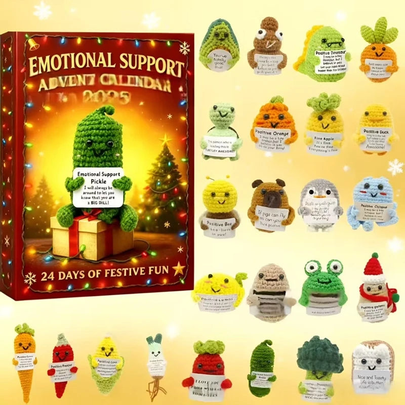 Emotional Support Advent Calendar Acrylic Ornament Birthday Christmas Gift for All Ages 24 Days Countdown Advent Calendar New