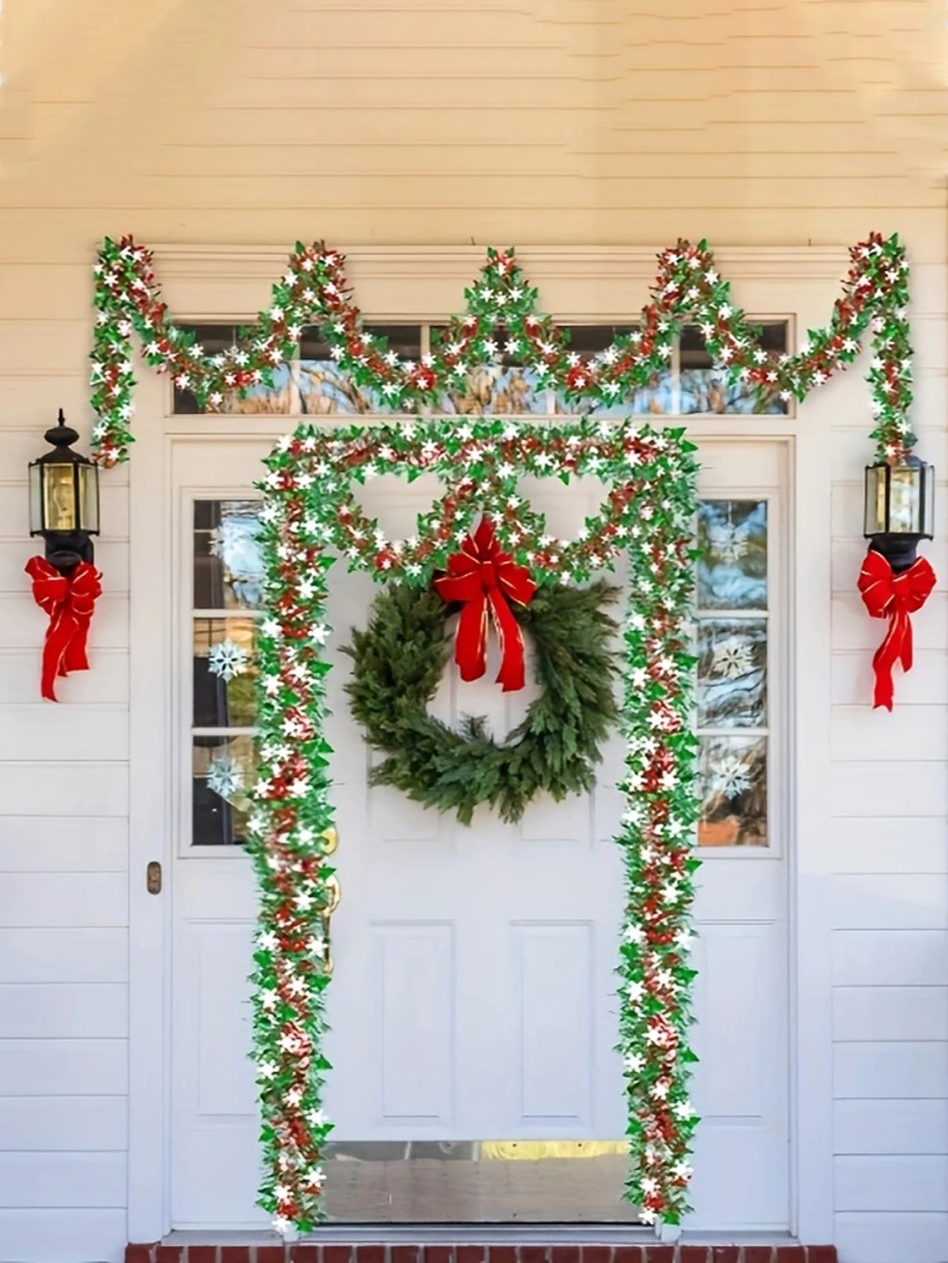 Christmas Tinsel Garland Metallic Shiny Garland Christmas Tree Garland Thick Hanging Christmas Decoration for Home