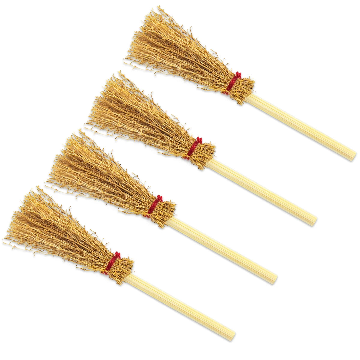 10/20pcs Mini Halloween Witch Broom DIY Hanging Ornaments Artificial Miniature Brooms Halloween Decoration Dollhouse Accessories