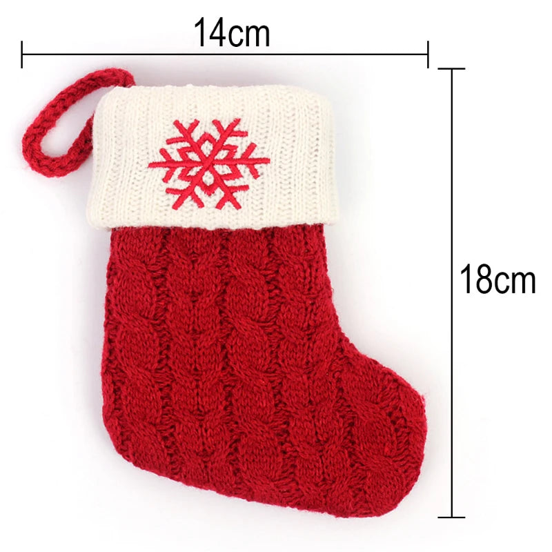 Christmas Boots Letters Christmas Stocking New Knitting Christmas Tree Pendant Decorations SnowflakeChristmas Socks