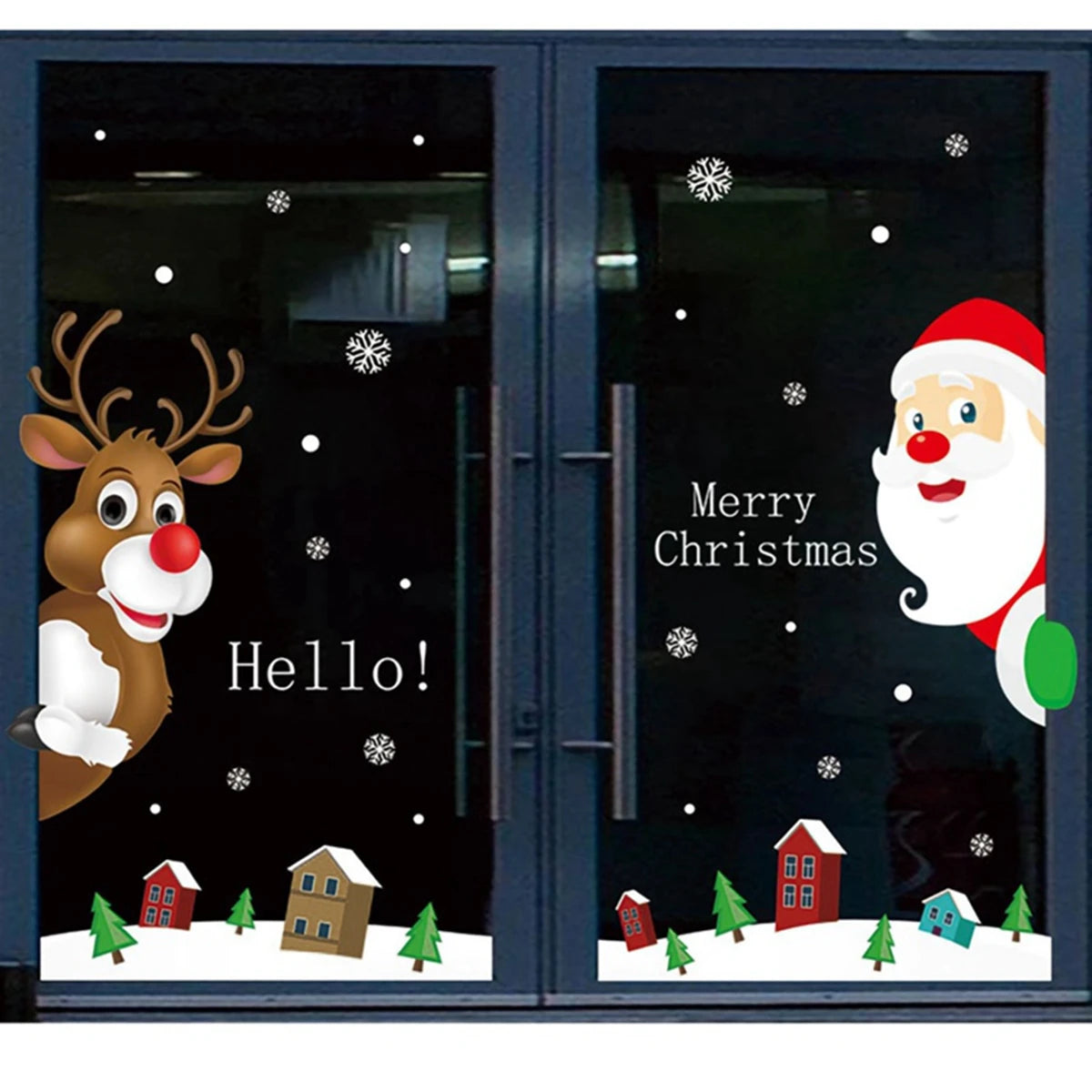 Christmas Wall Window Stickers Marry Christmas Decoration For Home 2025 Christmas Ornaments Xmas Navidad Gift New Year 2026