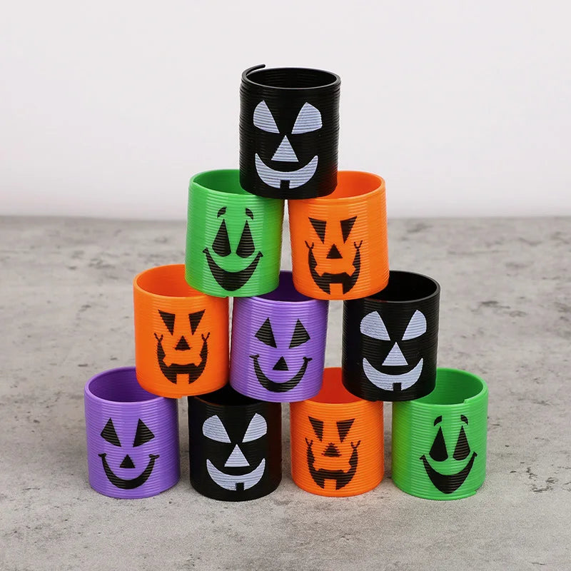 12/24pcs Halloween Theme Coil Springs Toys Kids Halloween Party Favors Trick or Treat Gifts Boy Girl Birthday Goodie Bag Fillers