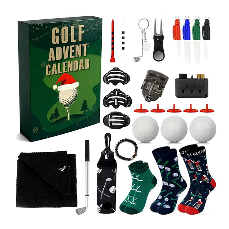 Christmas Golf Set 24 Days Advent Calendar 2025 Family Friends Countdown Outdoor Sports Tool Blind Box Gift For Golf Enthusiasts