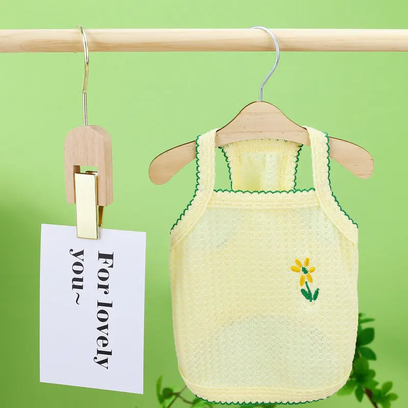 Puppy Summer Clothes Suspender Vest for Small Dogs 2025 Dog Clothing Chihuahua Dog Cooling Vest Love Relief Girls Dog T-Shirt