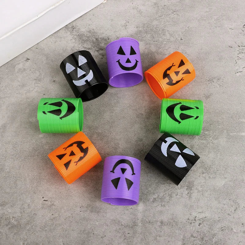 12/24pcs Halloween Theme Coil Springs Toys Kids Halloween Party Favors Trick or Treat Gifts Boy Girl Birthday Goodie Bag Fillers