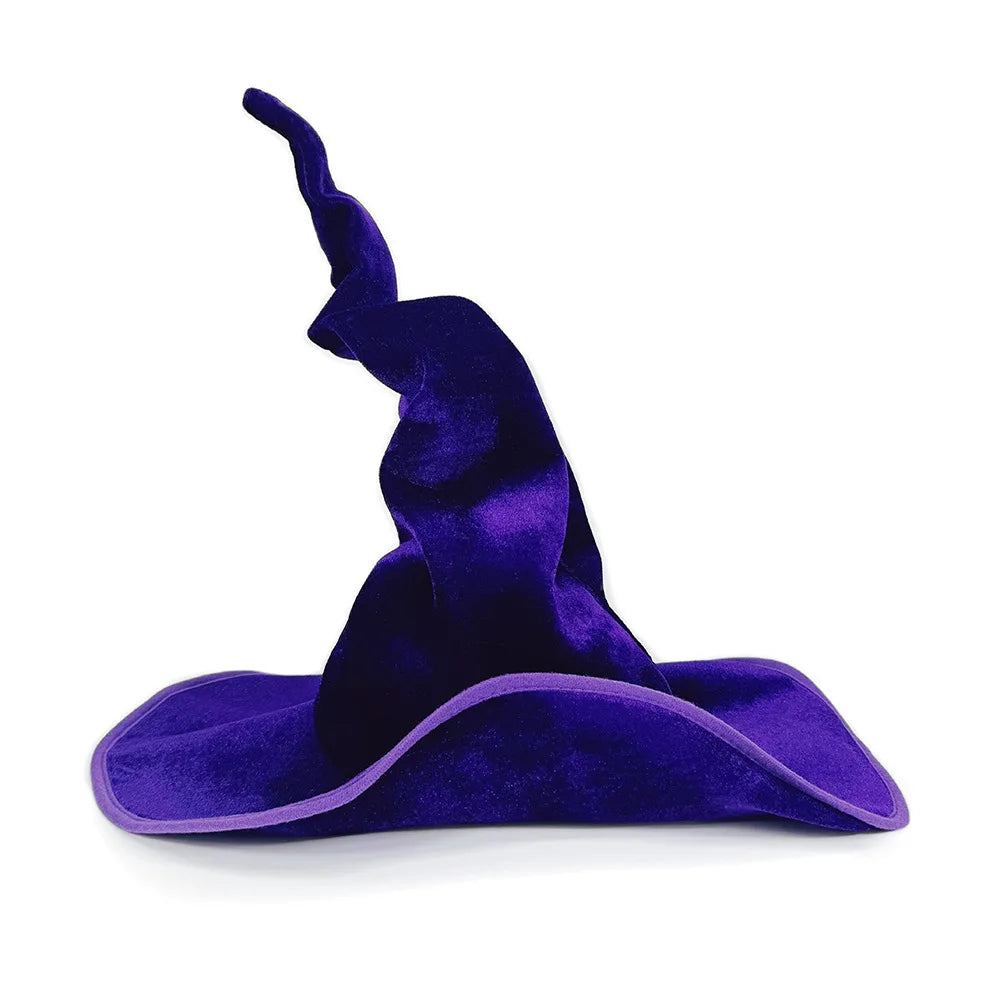 2025 Halloween Witch Hat Velvet Comfortable Witch Hat Black Purple Green Hat for Cosplay Holiday Party Halloween Themed Party