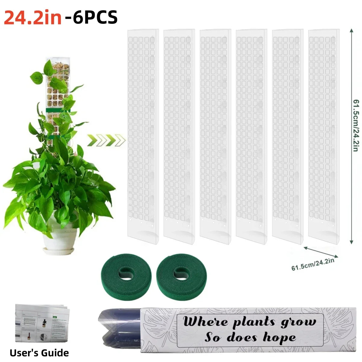 Moss Pole Plastic Plant Stand Indoor Climbing Plants Guardian Tutors Pot Moss Stick For Plants Growth Garden Support Accessories