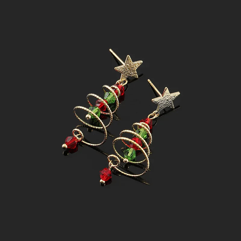 Christmas Earrings Bestsellers: Christmas Cap Stud Earrings, Cute And Fresh European And American Earrings With Diamonds