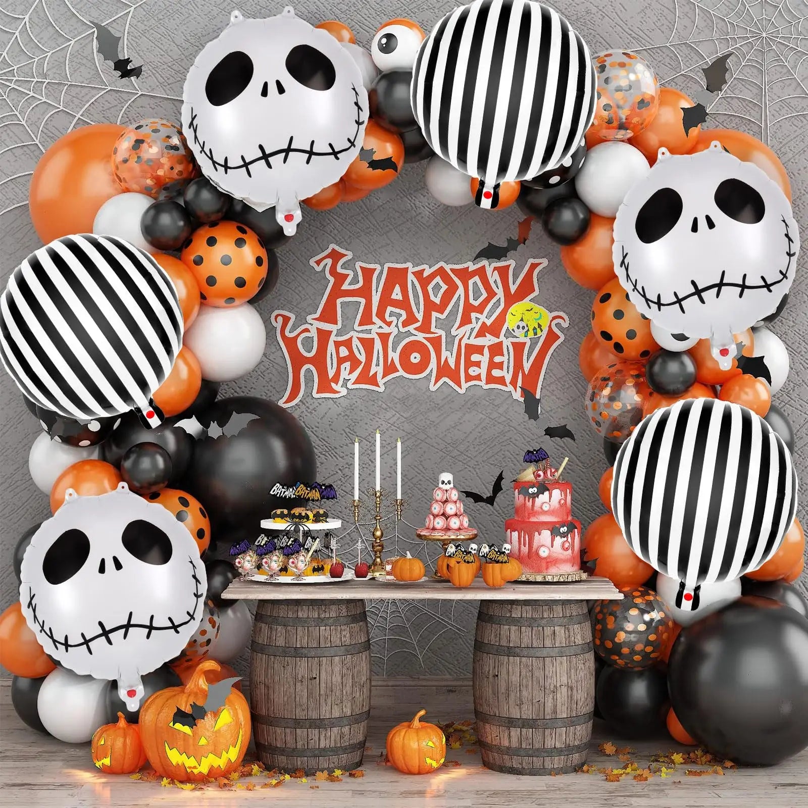 12 Pieces Halloween Foil Balloon Set Halloween Birthday Masquerade Theme Party Decoration