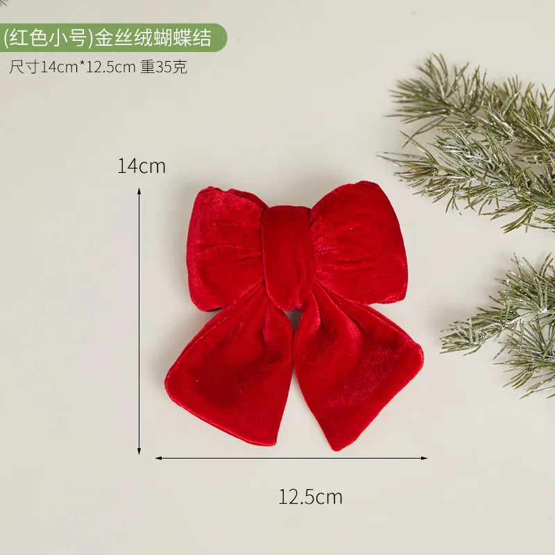 14-37CM Big Red Bow Christmas Decoration Hanging Christmas Tree Pendant for Home Decor New Year Party Supplies Gifts Ornament