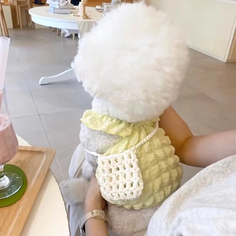 Summer Thin Pet Dog Vest Bubble Strap Small Dog Clothes Chihuahua Bichon Frise T Shirts Pet Cat Dog Costume Cute Puppy Dog Vest