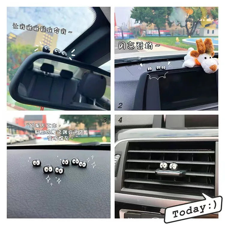5/10/20PCS Cute Black Elf Car Interior Decoration Funny Auto Center Console Rearview Mirror Ornaments For Car Accessories