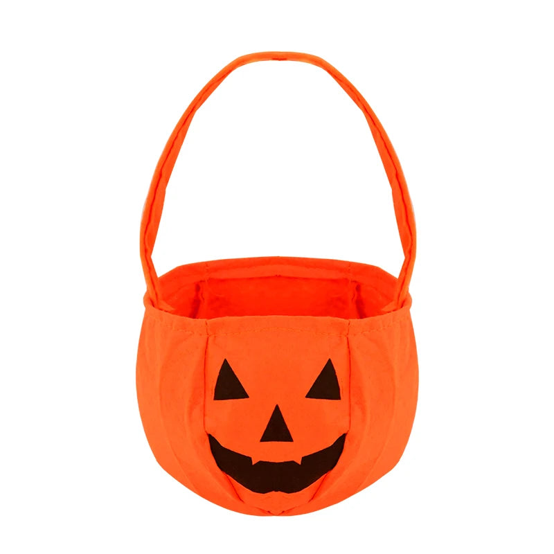 Halloween Pumpkin Candy Gift Bag With Handheld Cloth Pumpkin Cookie Snack Bags Halloween Party Decor Kids Favors Trick Or Treat
