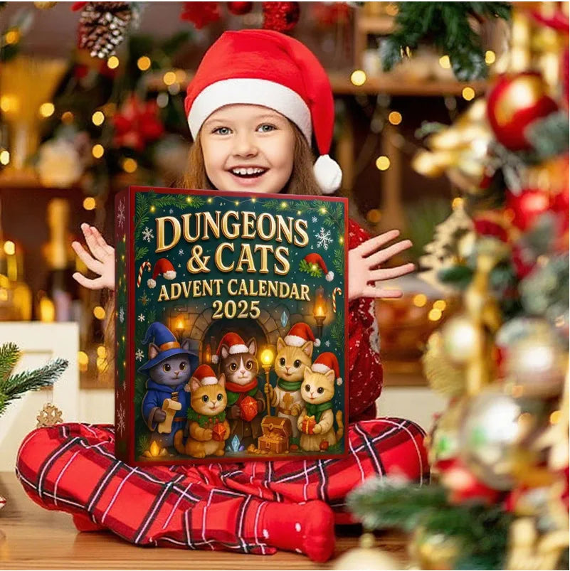 2025 Dungeons & Cats Advent Calendar Doll Christmas Atmosphere Decorative Gifts New Year 24 Days Countdown Surprise Blind Box