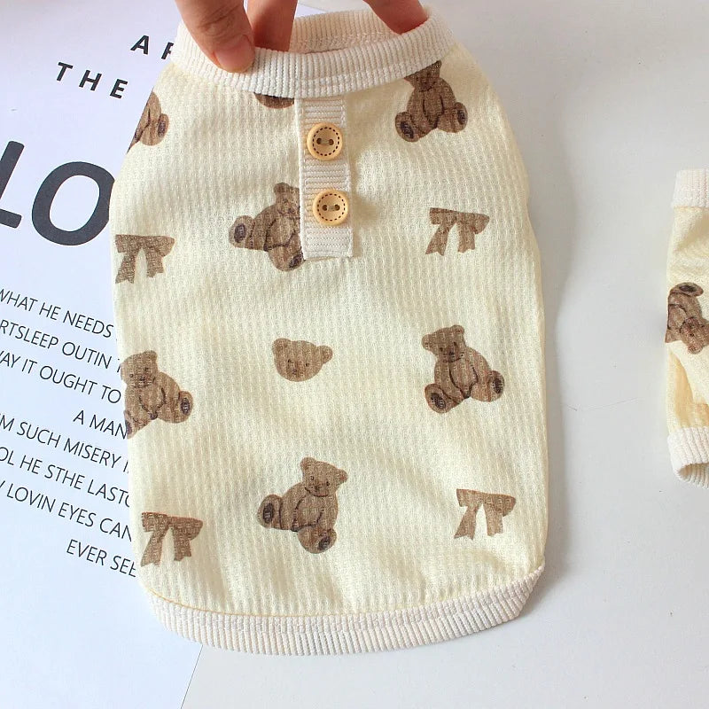 Pet Dog Jumpsuits Bear Vest Spring Summer Clothes for Teddy French Bulldog Comfort Breathable Puppy Custume
