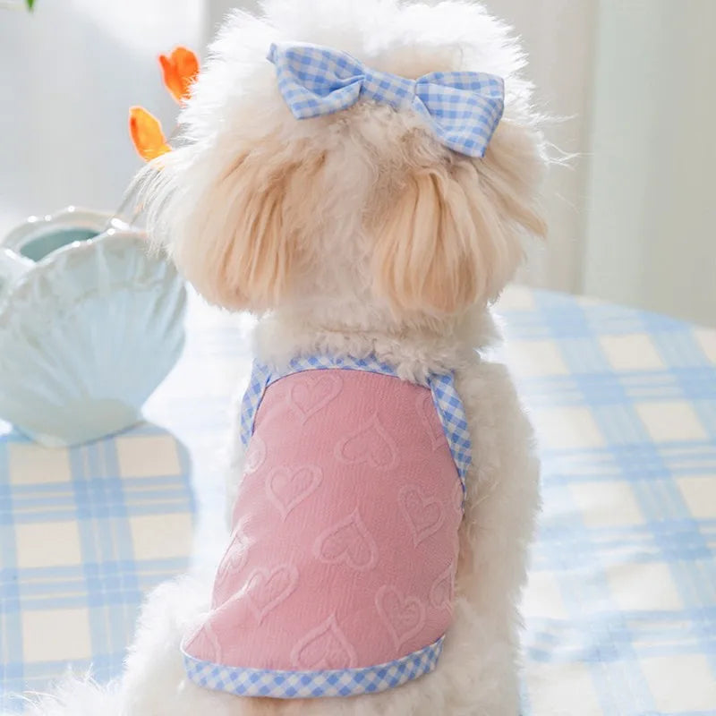 Puppy Summer Clothes Suspender Vest for Small Dogs 2025 Dog Clothing Chihuahua Dog Cooling Vest Love Relief Girls Dog T-Shirt