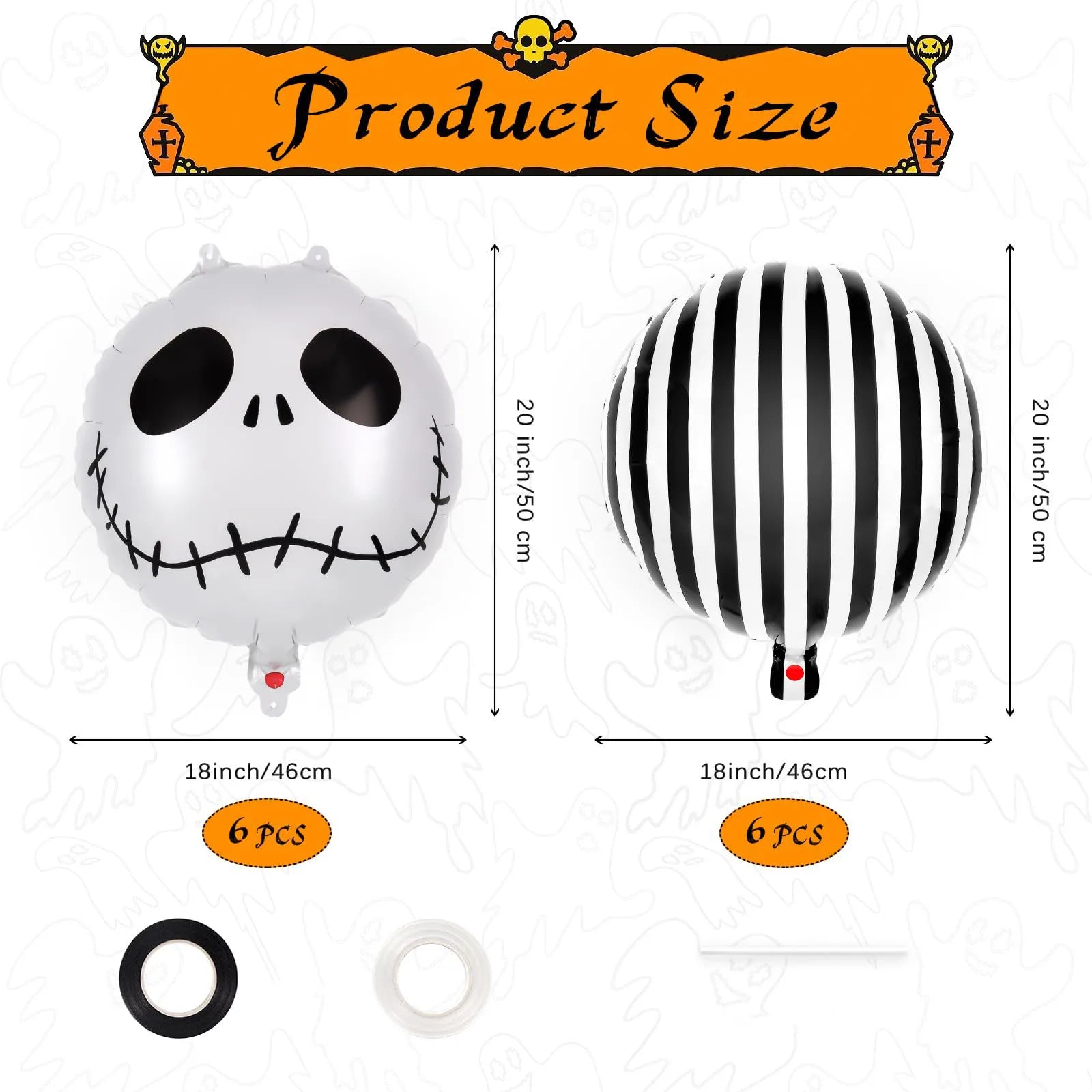 12 Pieces Halloween Foil Balloon Set Halloween Birthday Masquerade Theme Party Decoration
