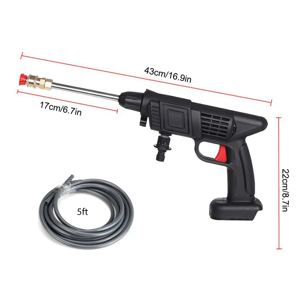 1500W Cordless Electric High Pressure Washer Rechargeable Car Wash Gun Electric Water Gun Foam Machine for Makita 18V Battery
