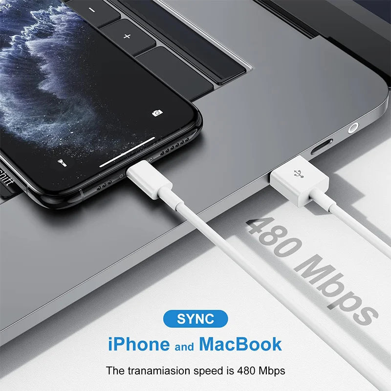 USB A Cable for iPhone 14 13 11 12 Pro Max XR 7 8 Plus PD 15W Fast Charging USB A Date Cable Charger Accessories