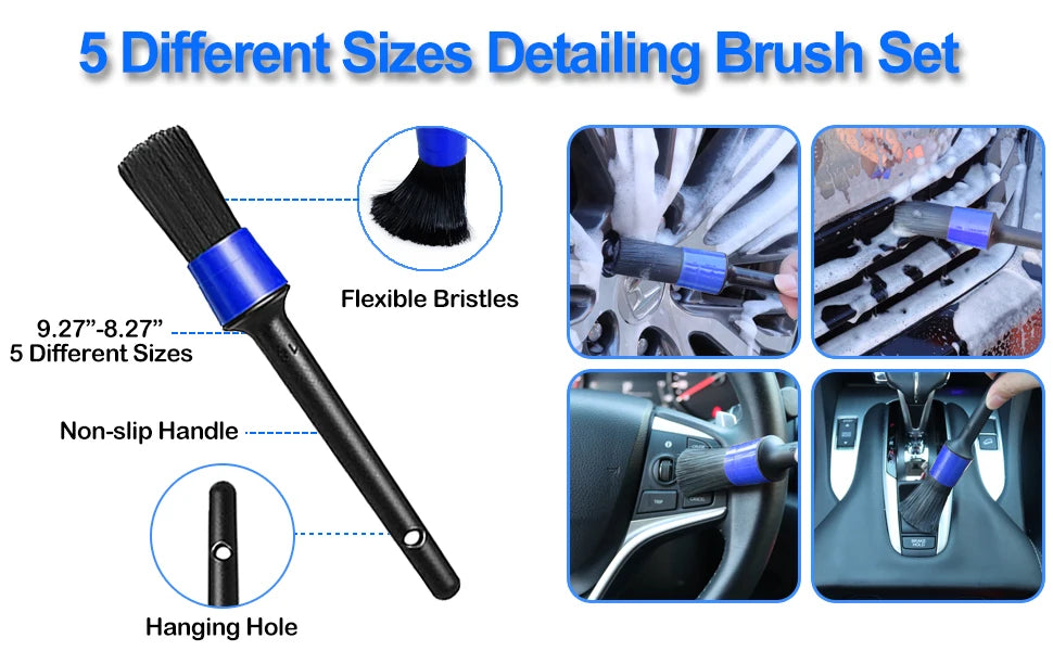 26Pcs Car Detailing Brush Set,Detailing Kit,  Detailing Brushes, Cleaning Kit, Windshield Cleaning Tool