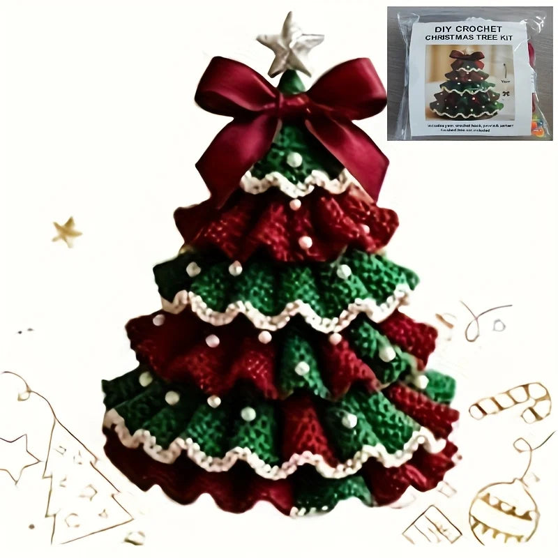 1pc Crochet Christmas Tree Kit - Handmade Holiday Decoration Set, Perfect for Christmas Party Decorations, Christmas Decorations