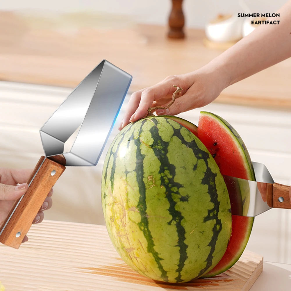Watermelon Cutter Stainless Steel Watermelon Slicers Reusable Labor-Saving Fruit Cutter Slicers Divider Tool Kitchen Accessories