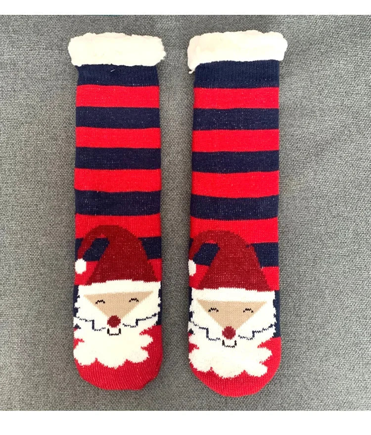 Christmas Fuzzy Socks Womens Winter Thermal Warm Floor Sock Soft Female Home Indoor Gifts Non Slip Grip Slipper Sock Fluffy