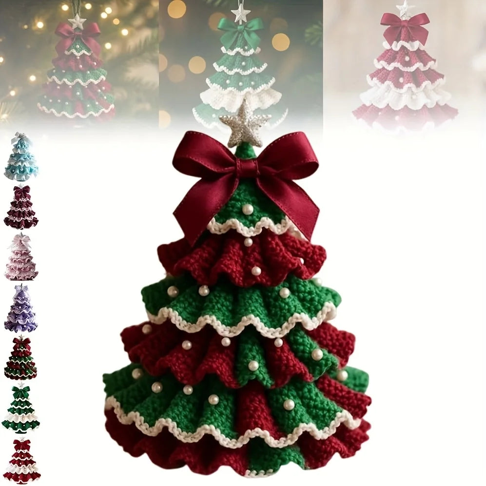 1pc Crochet Christmas Tree Kit - Handmade Holiday Decoration Set, Perfect for Christmas Party Decorations, Christmas Decorations