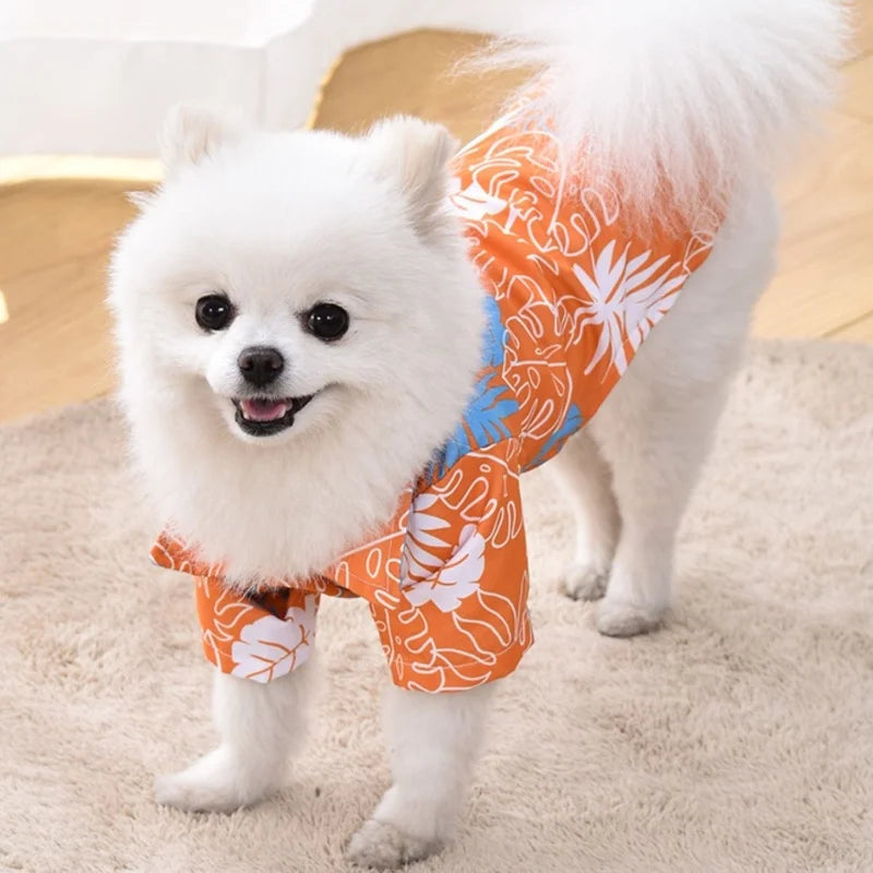 Summer Dog Clothes Hawaiian Style Pet Beach Dog Shirts Fashion Puppy Vest Coconut Print Cat Shirt Chihuahua Yorkies Pet Clothes