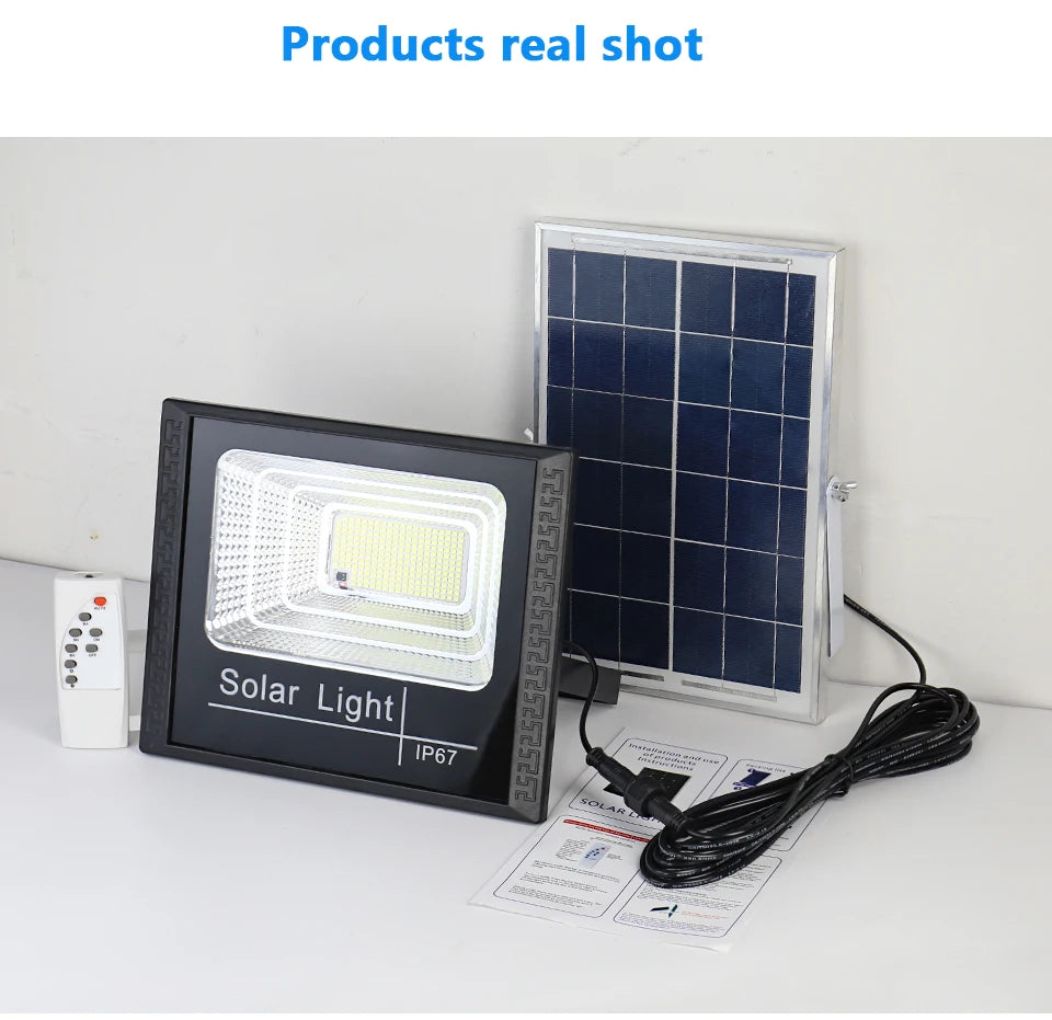 Outdoor Solar Lamps LED Lights Garden Lighting Floodlight IP67 Waterproof Stairs Wall Solar Light Dimming remote Control 3 model