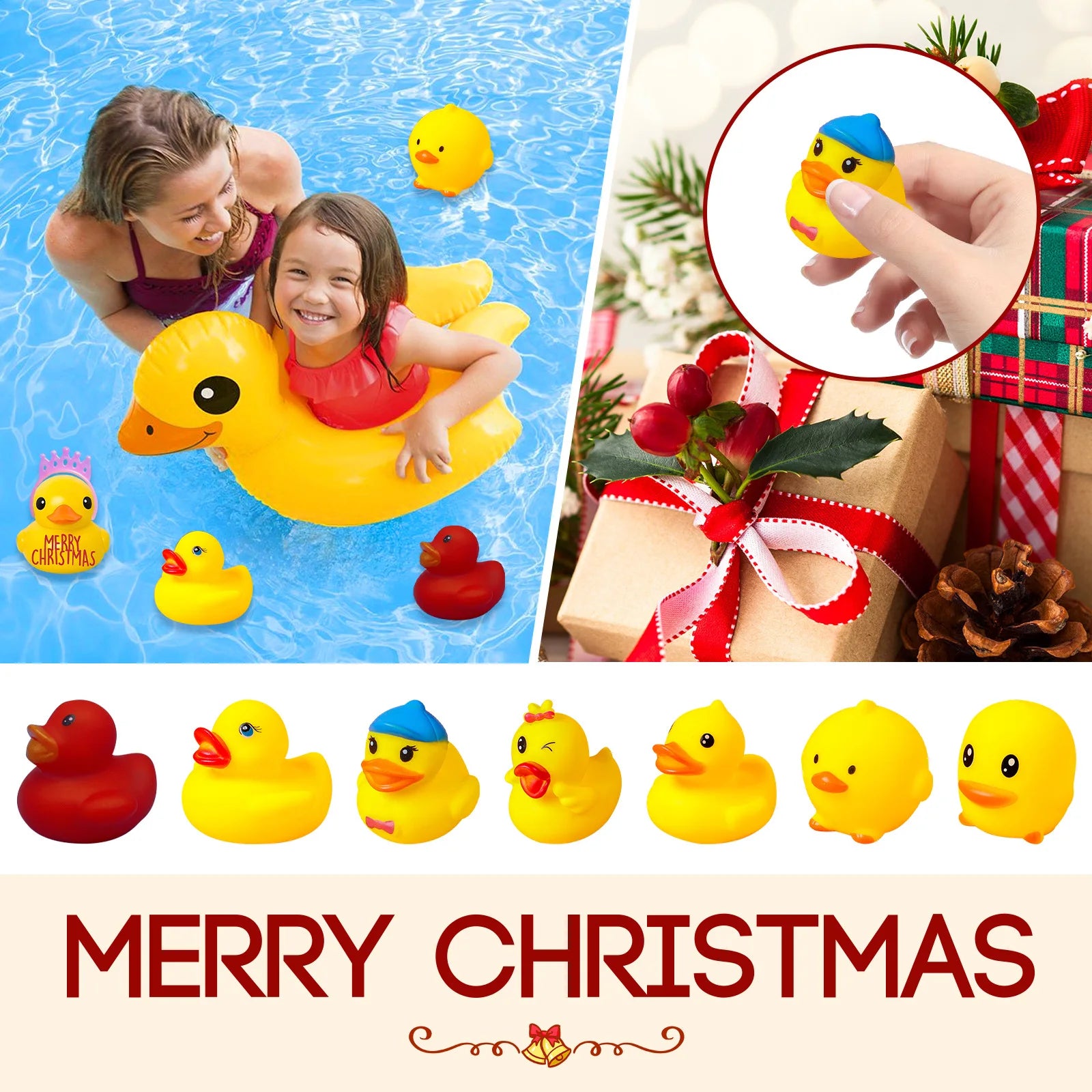 Christmas Advent Calendar 24 Days Countdown Yellow Duck Blind Box DIY Christmas Atmosphere Decoration Surprise Gift Blind Box