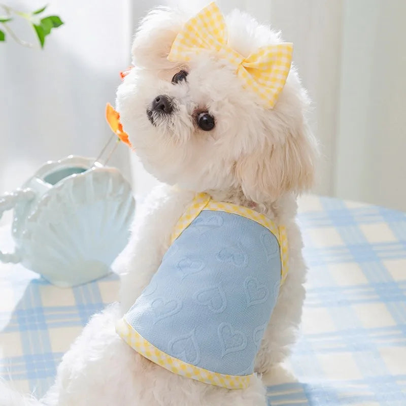 Puppy Summer Clothes Suspender Vest for Small Dogs 2025 Dog Clothing Chihuahua Dog Cooling Vest Love Relief Girls Dog T-Shirt