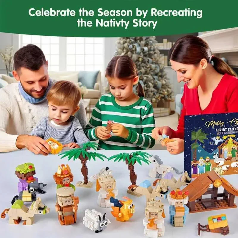 Nativity Advent Calendar 2025 Building Blocks - 24 Days Christmas Countdown Toy for Kids 6-12, Christian Religious Educational