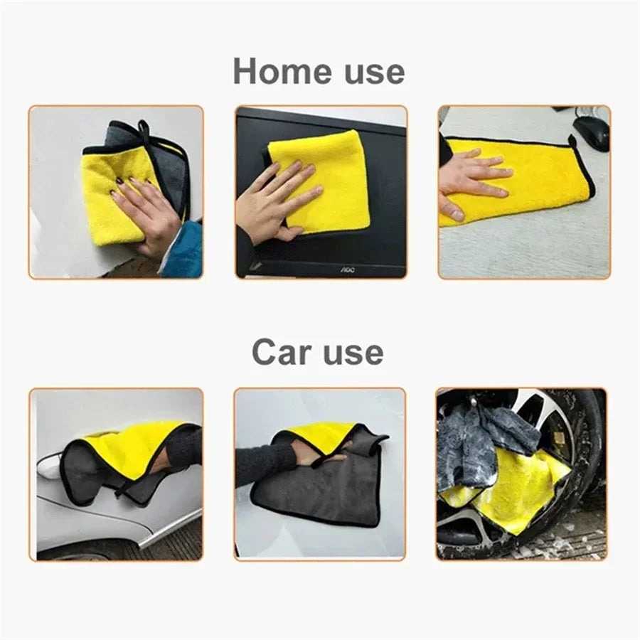 1/2/6pcs Microfiber Cleaning Towel Car Cleaning Cloths Professional Detailing Car Drying Microfiber Towel Wash Towel Accessories