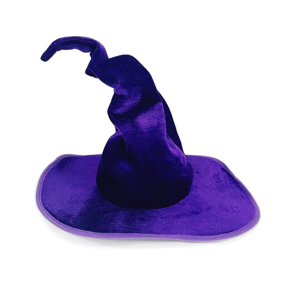 2025 Halloween Witch Hat Velvet Comfortable Witch Hat Black Purple Green Hat for Cosplay Holiday Party Halloween Themed Party