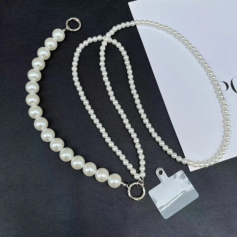 Korean Luxury Mobile Phone Corssbody Lanyard Pearl Bracelets Chain For iPhone 14 15 pro max Samsung Flip 4 S21 s22 S23 Ultra