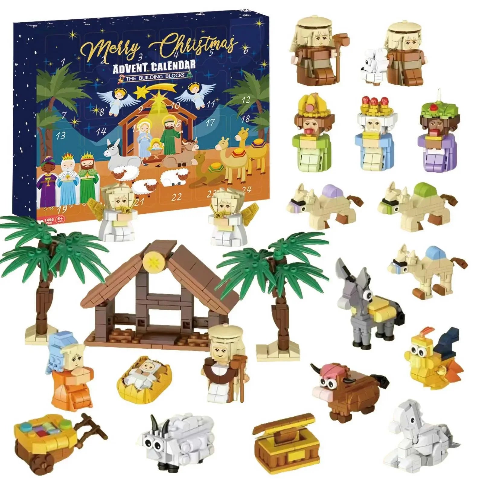 Nativity Advent Calendar 2025 Building Blocks - 24 Days Christmas Countdown Toy for Kids 6-12, Christian Religious Educational