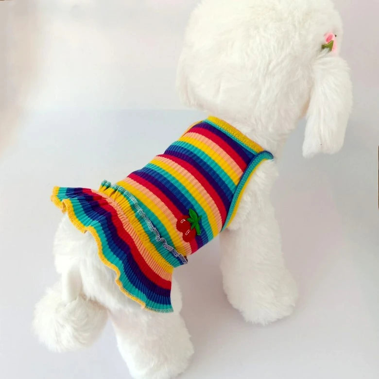 Puppy Summer Clothes Dog Fancy Dress for Small Breeds Dogs Pet Short Skirt Pomeranian One Piece Ropa Perro Costume Roupa Vestido