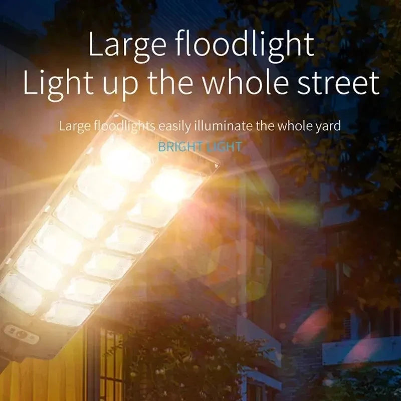 20000LM Solar Lights Outdoor External Solar Lamp with Motion Sensor Remote Control Solar Powered Spotlight Lamp Wall Street Lamp