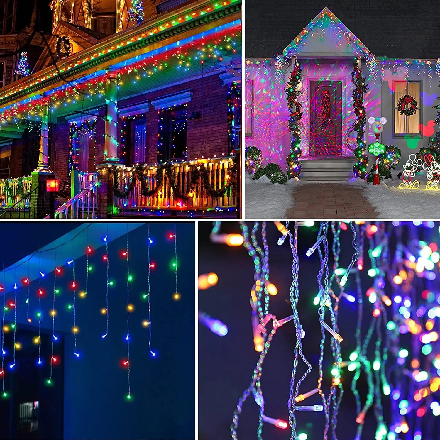 Christmas Decoration 2024/2025 icicle Led Curtain Lights for Outdoor Droop 0.4/0.5/0.6M Christmas Lights for home New Year 2025