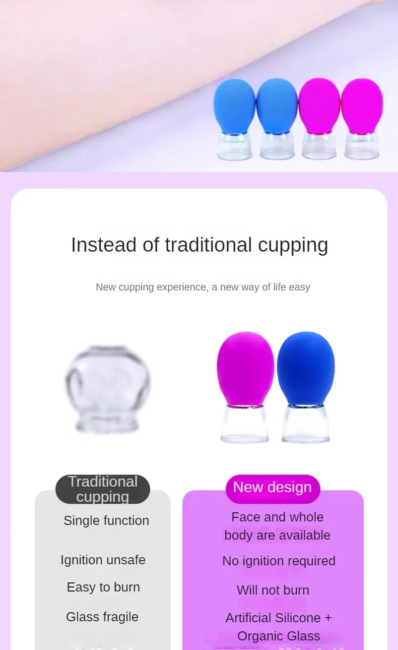 1/5/10pcs Silicone Massage Cupping For Body Face Neck Eye Cellulite Massager Vacuum Tank Body Facial Care Anti-aging Beauty Tool