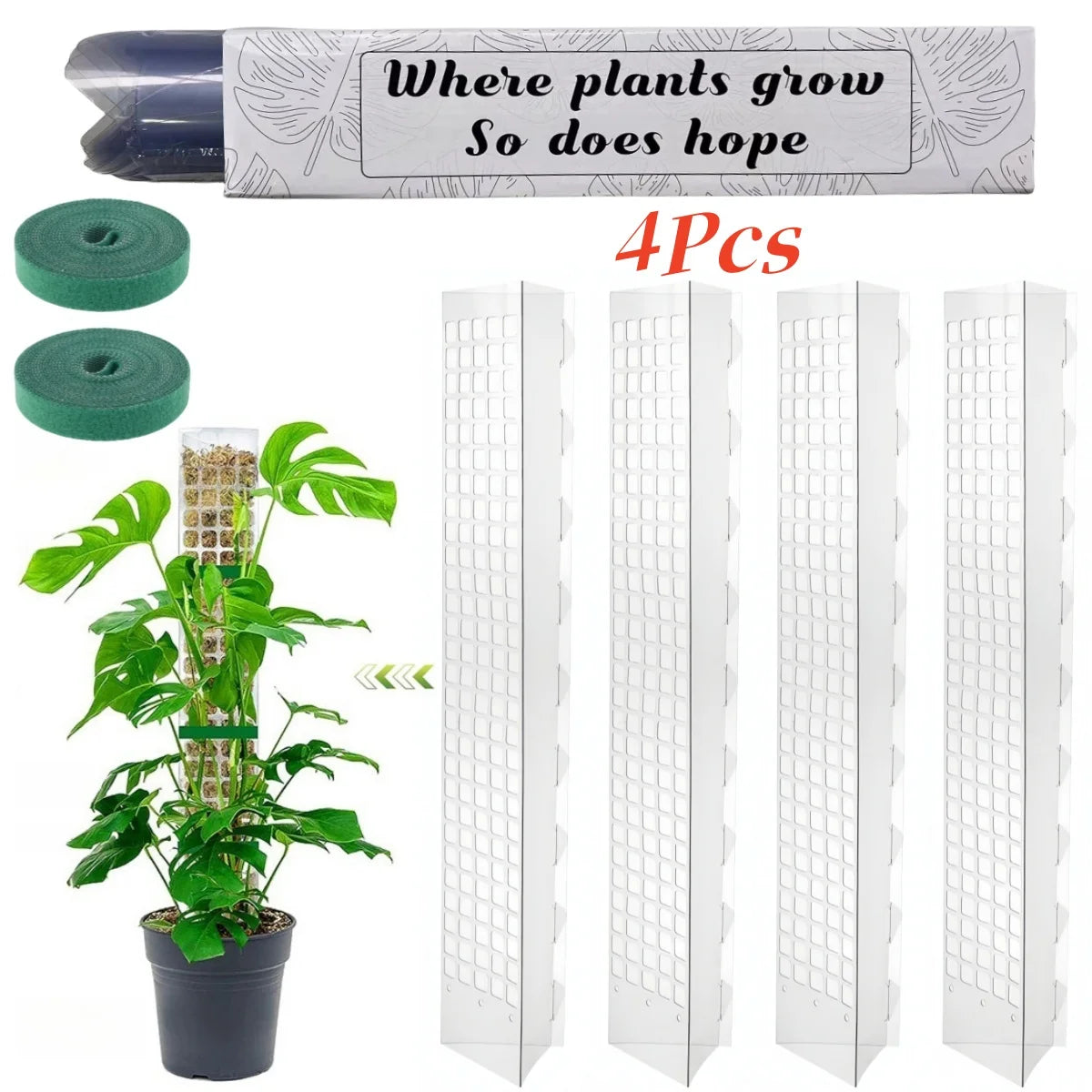 Moss Pole Plastic Plant Stand Indoor Climbing Plants Guardian Tutors Pot Moss Stick For Plants Growth Garden Support Accessories
