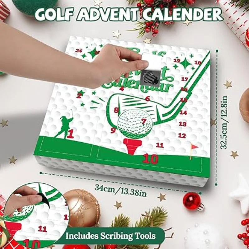 Christmas Golf Set 24 Days Advent Calendar 2025 Family Friends Countdown Outdoor Sports Tool Blind Box Gift For Golf Enthusiasts