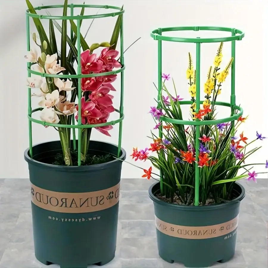 18 Pcs/set 6 Layers Plant Support Plant Stakes Round Plant Support Ring Plastic Plant Cage Holder Flower Pot Climbing Trellis