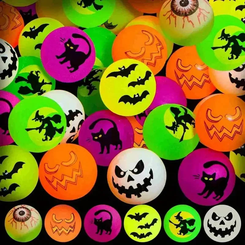 20/40Pcs Halloween Glow in The Dark Bouncy Balls with Pumpkin Gift Box Halloween Party Kids Trick or Treat Favors Goodie Fillers